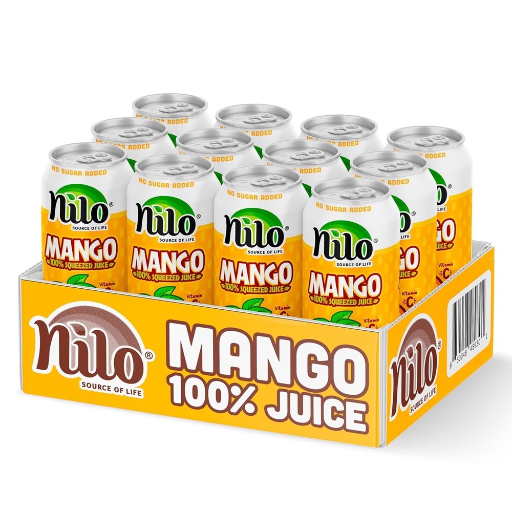 Pure Mango Juice with Real Fruit Pulp, 12 Pack, 100% Authentic Taste