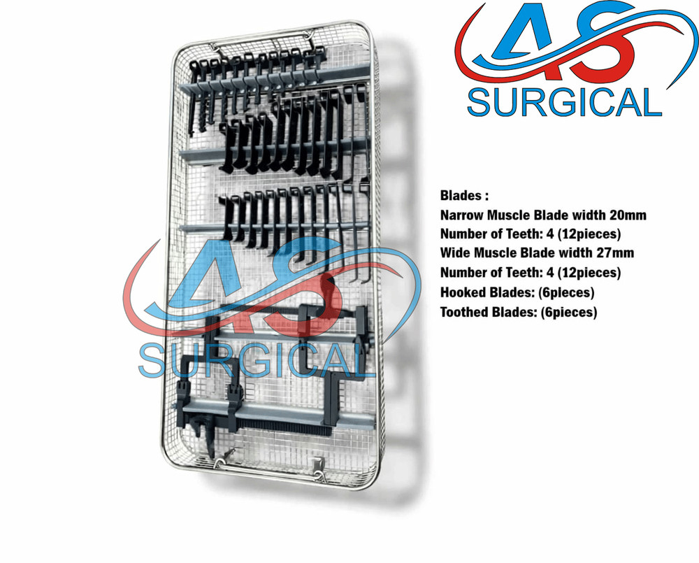 McCulloch Lumbar Retractor Set Surgical Instruments With Box Tray