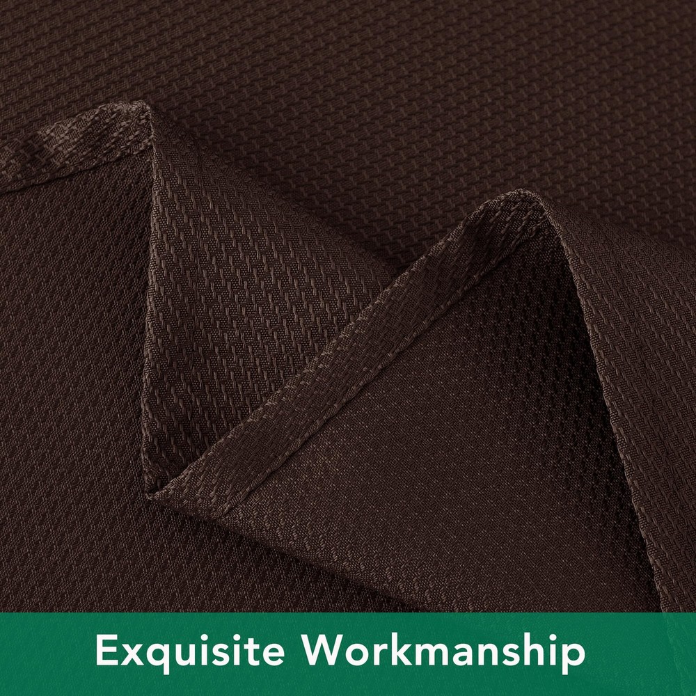 Textured Fabric Tablecloths 60x84 Inch Rectangular, Brown Water Resistant Decor