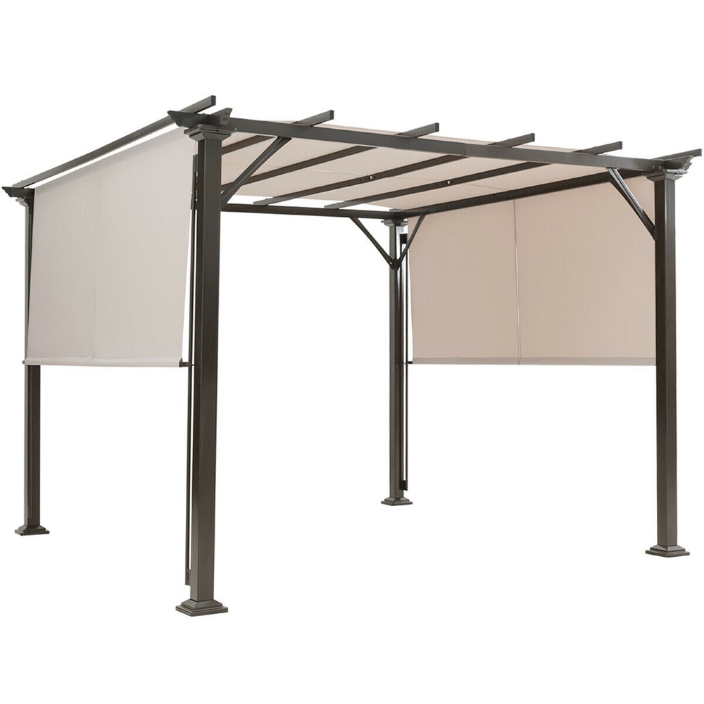 2PCS 16x4 Ft Universal Replacement Canopy for Pergola Structure Sun Awning Beige