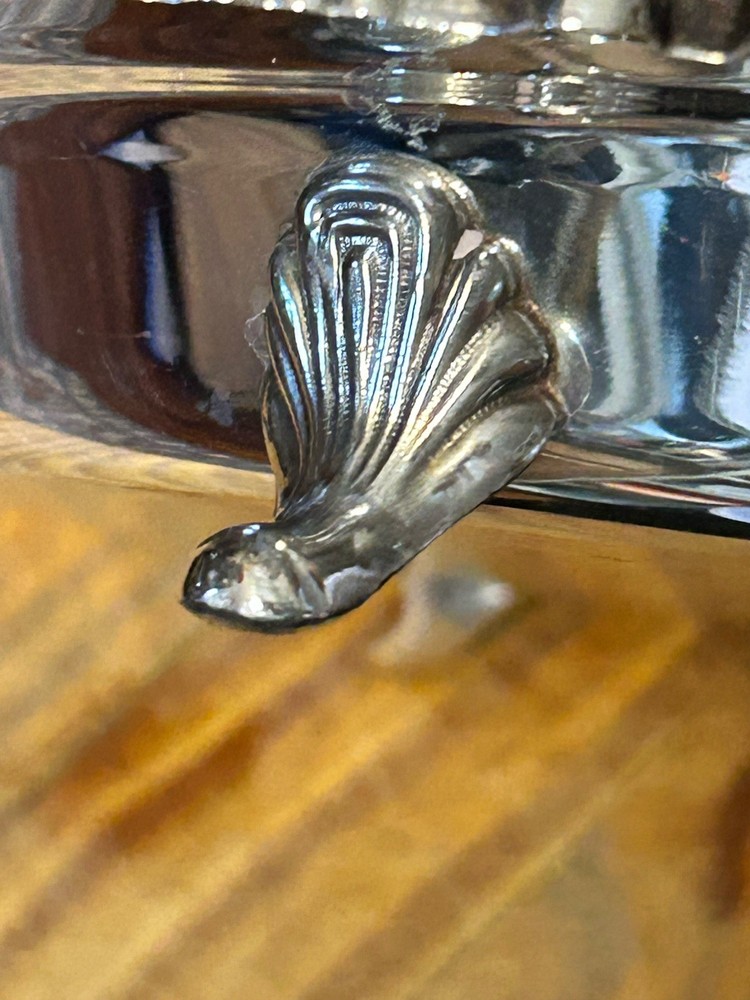 Bristol Silver By Poole Pie Pan Silver Plate With Anchor Hocking Glass Insert