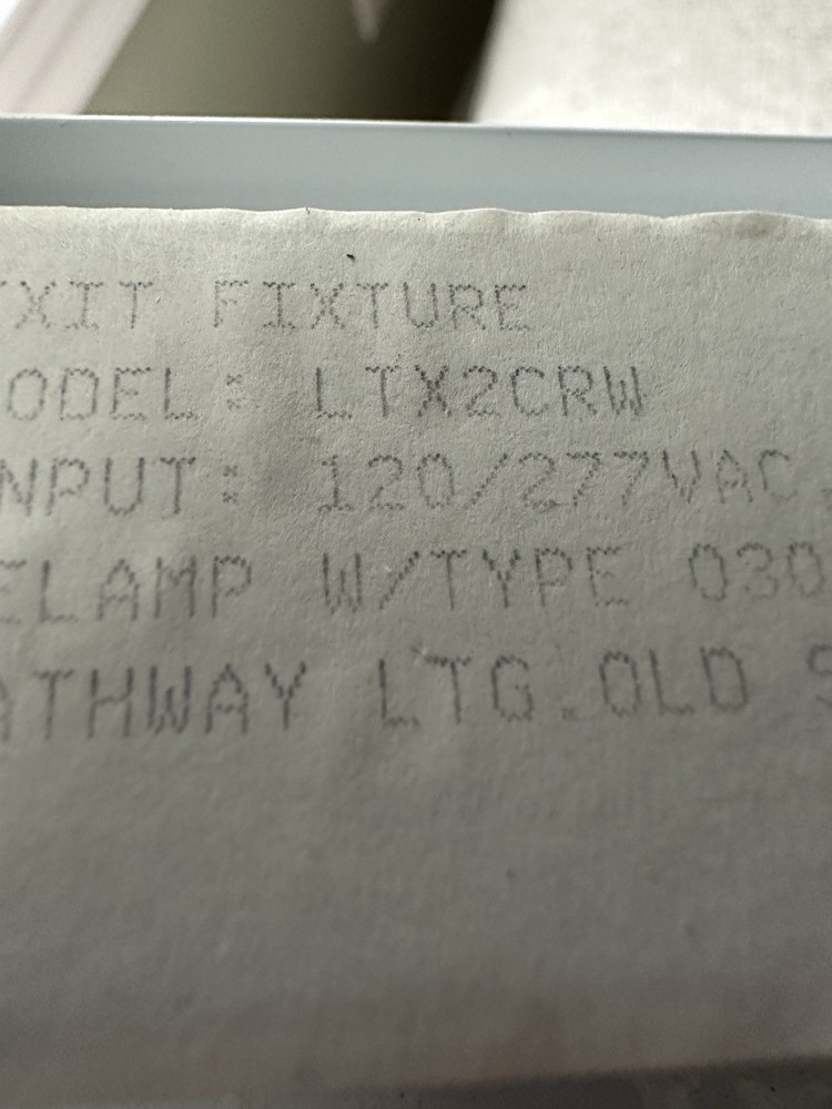 Pathway Double Sided Exit Sign LTX2CRW Red with White Backround 120/277V