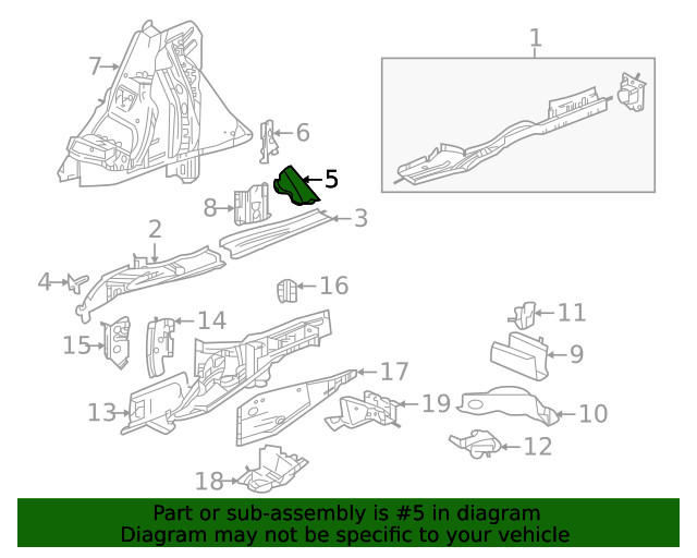 Genuine GM Driver Side Rear Compartment Panel Brace 84480196