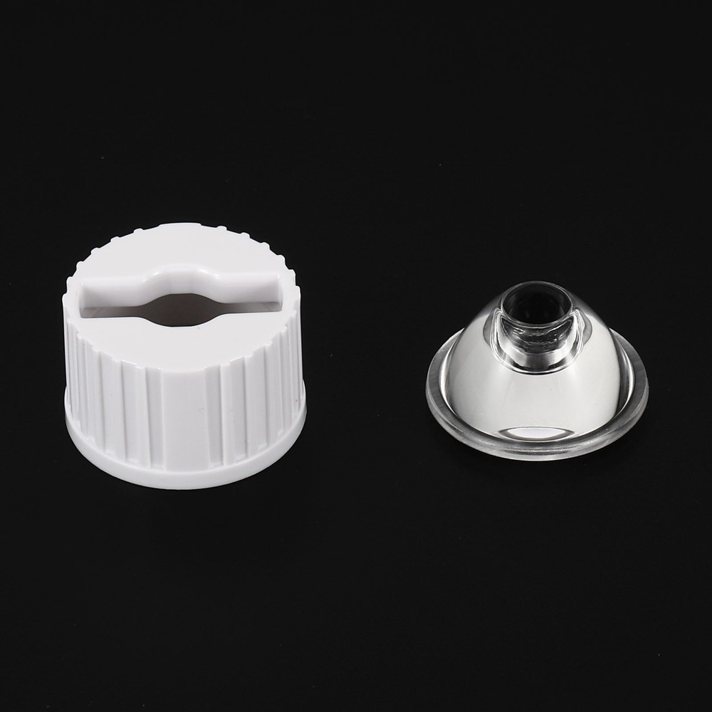 20mm LED Lens 25 Degree with Plastic Support, 8 Set, White/Transparent