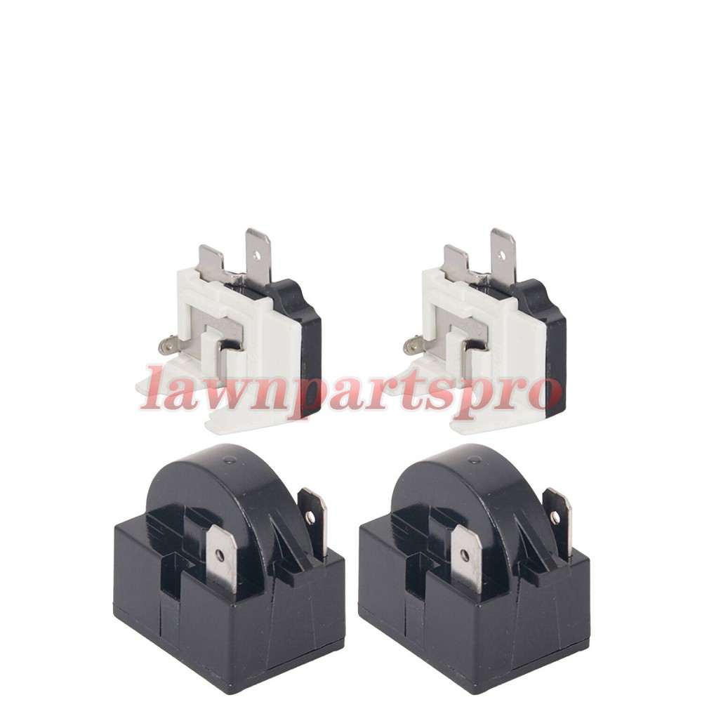 2x Refrigerator PTC Starter Relay Replace 2 Pins Compressor Overload Protector
