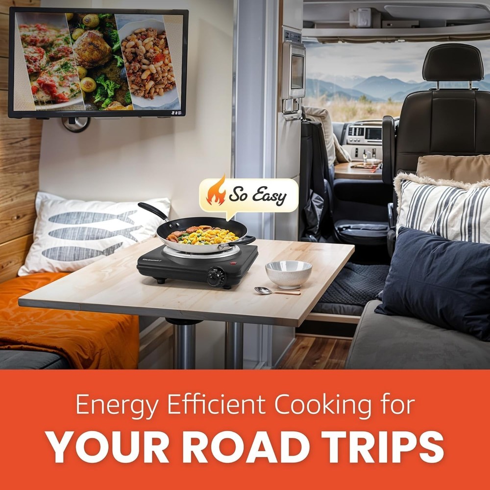 Compact and Efficient Single Coiled Burner - Perfect for Office and Camping