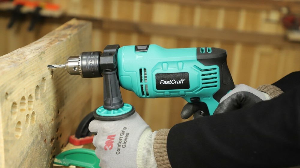 Impact Drill Driver +104pc Bits FastCraft High End Hammer Drill PRO Grade Corded