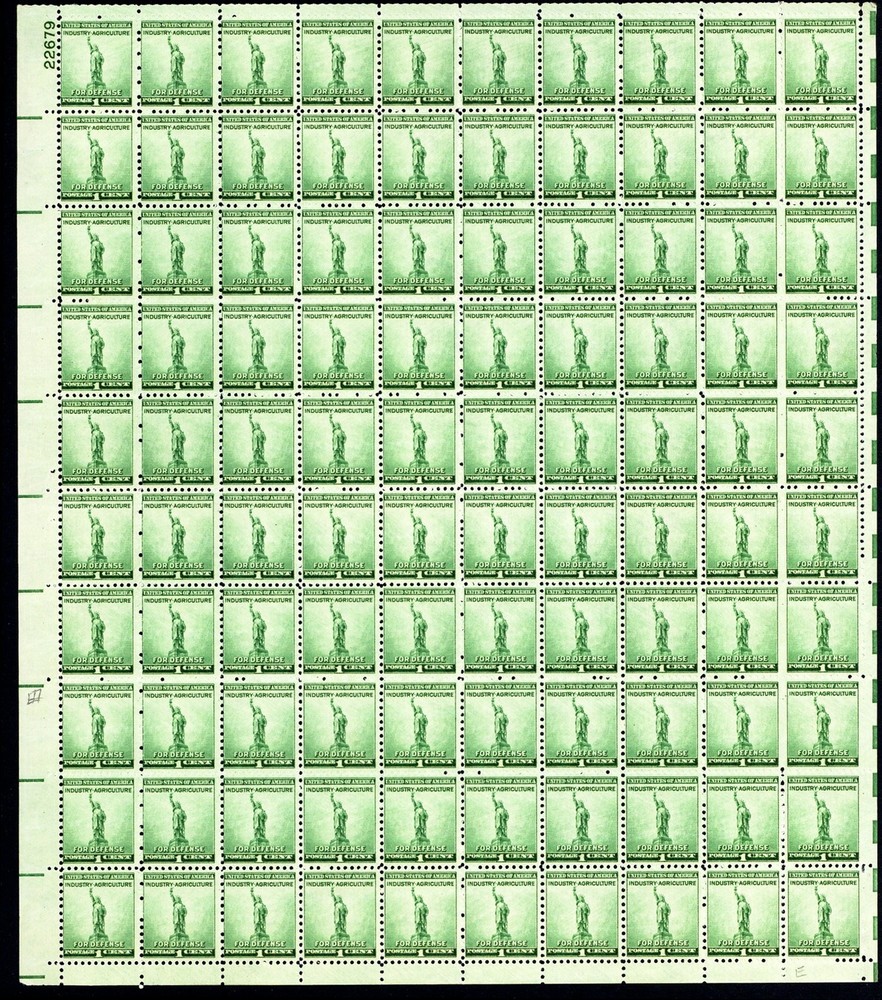 899b, MNH 1¢ Two Imperforate Between Pairs in Full Sheet Error -- Stuart Katz