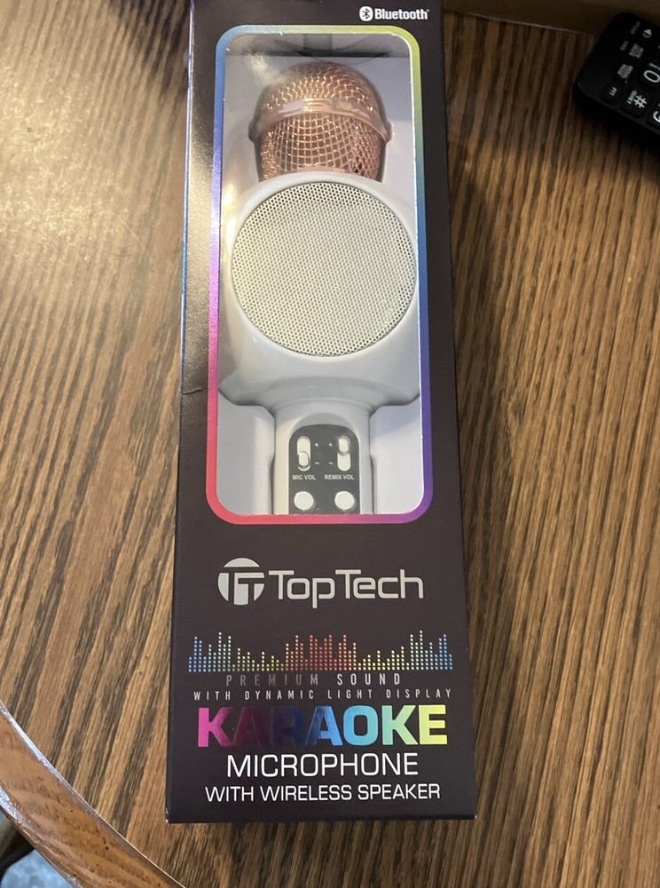 Top Tech Premium Sound Bluetooth Karaoke Microphone With Wireless Speaker