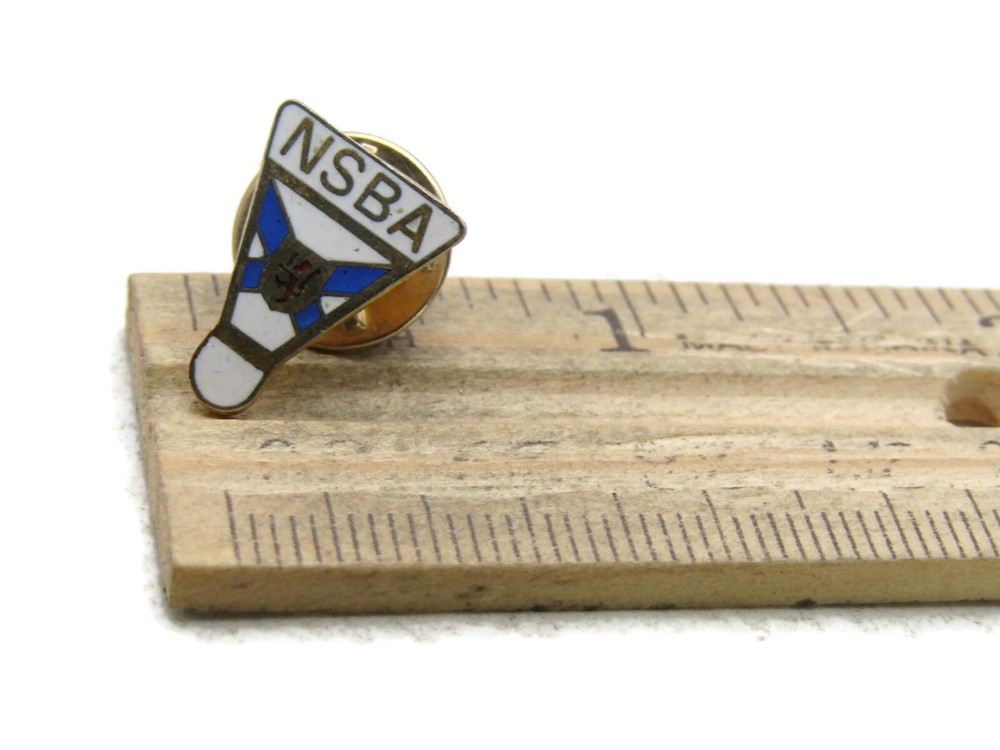 NSBA Lettered Pin Blue White & Gold Tone