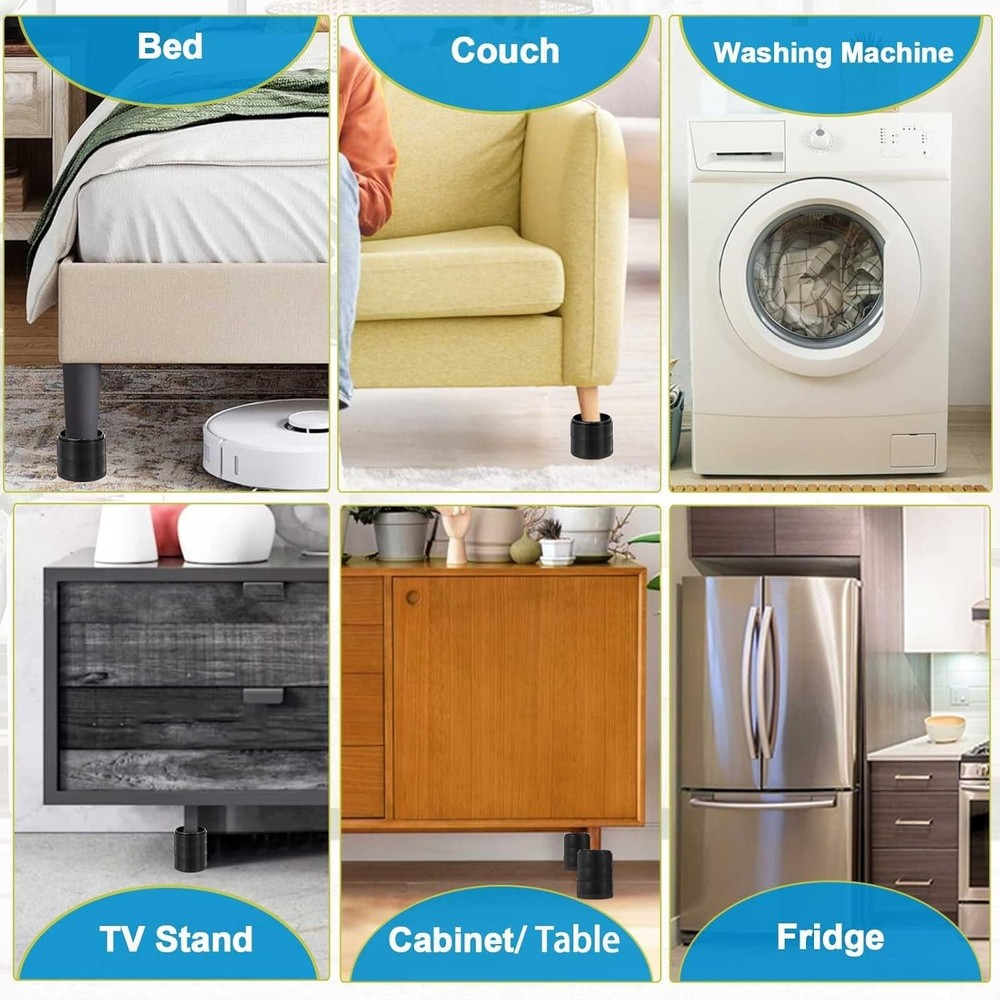 Bed Risers Heavy Duty Adjustable Stackable Furniture Blocks 4 Pack