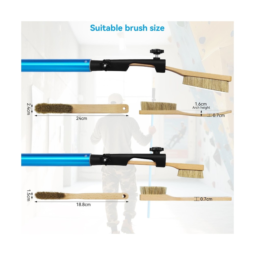 Stick Clip Rock Climbing Brush with Extendable Pole| Angle Adjustable Boulder...