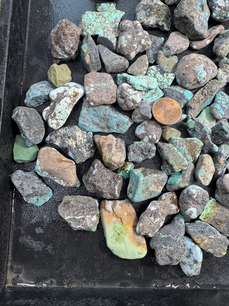 One Pound stabilized Turquoise small nuggets assorted mine free shipping