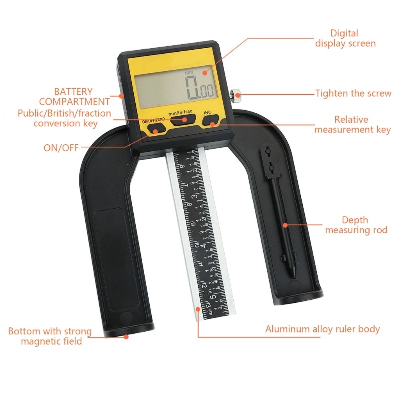 Precise Digital Depth Gauge Tool Aluminum Construction For Reliable Measurements