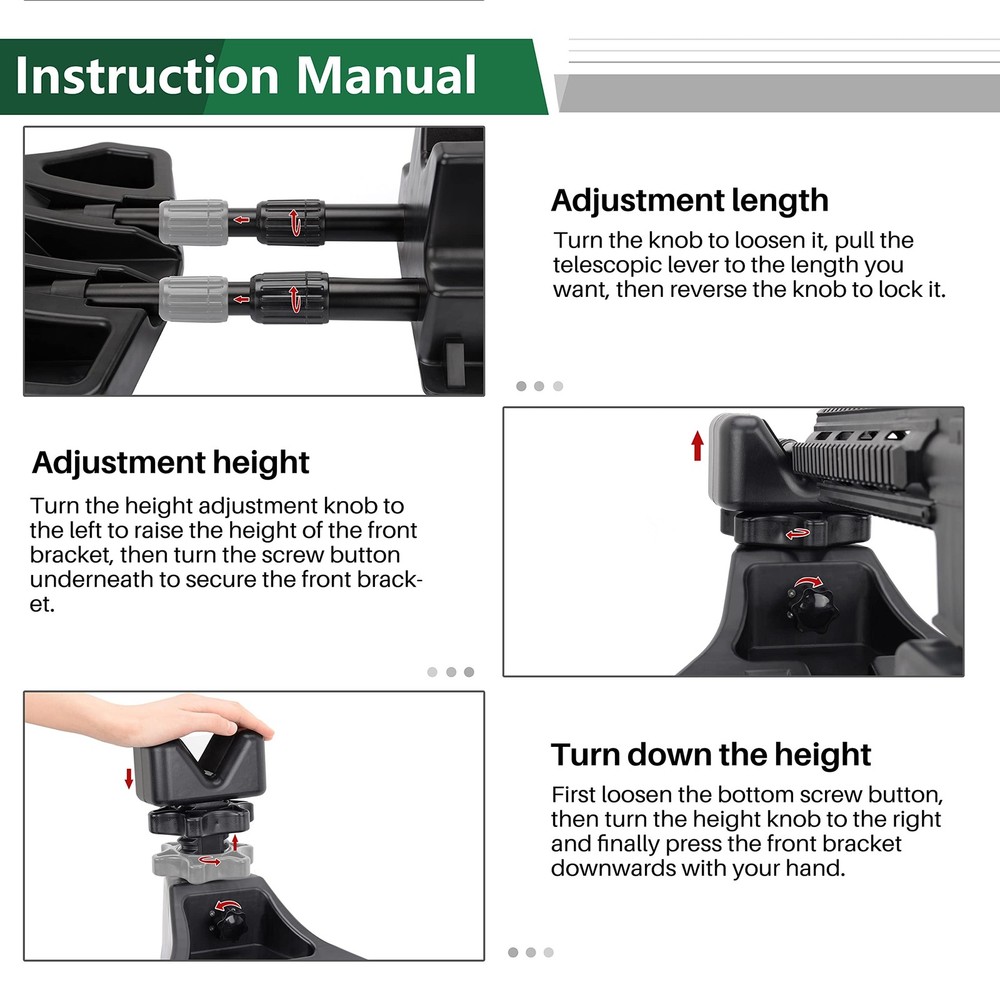 Pridefend Rifle Shooting Rest - Adjustable Front & Rear Bench Rest, Black