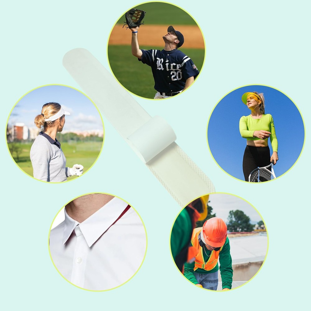 40PCS Baseball Cap Pads,Individually Wrapped Hat Sweat 7-7 1/8, White