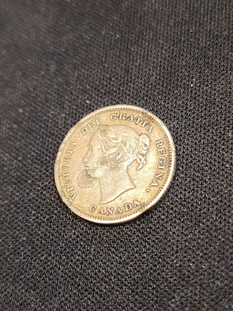 1896 Canada 5 Cents Silver Coin