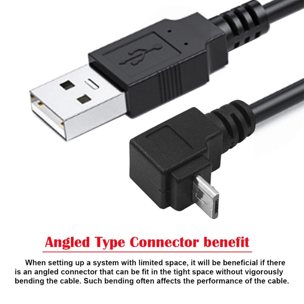 UP & Down Angled 90 Degree Micro USB 2.0 Type 5Pin to USB 2.0 Type-A Data Charge