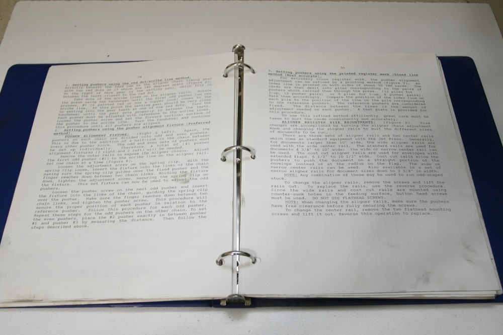 Halm Jet Press Operation Manual