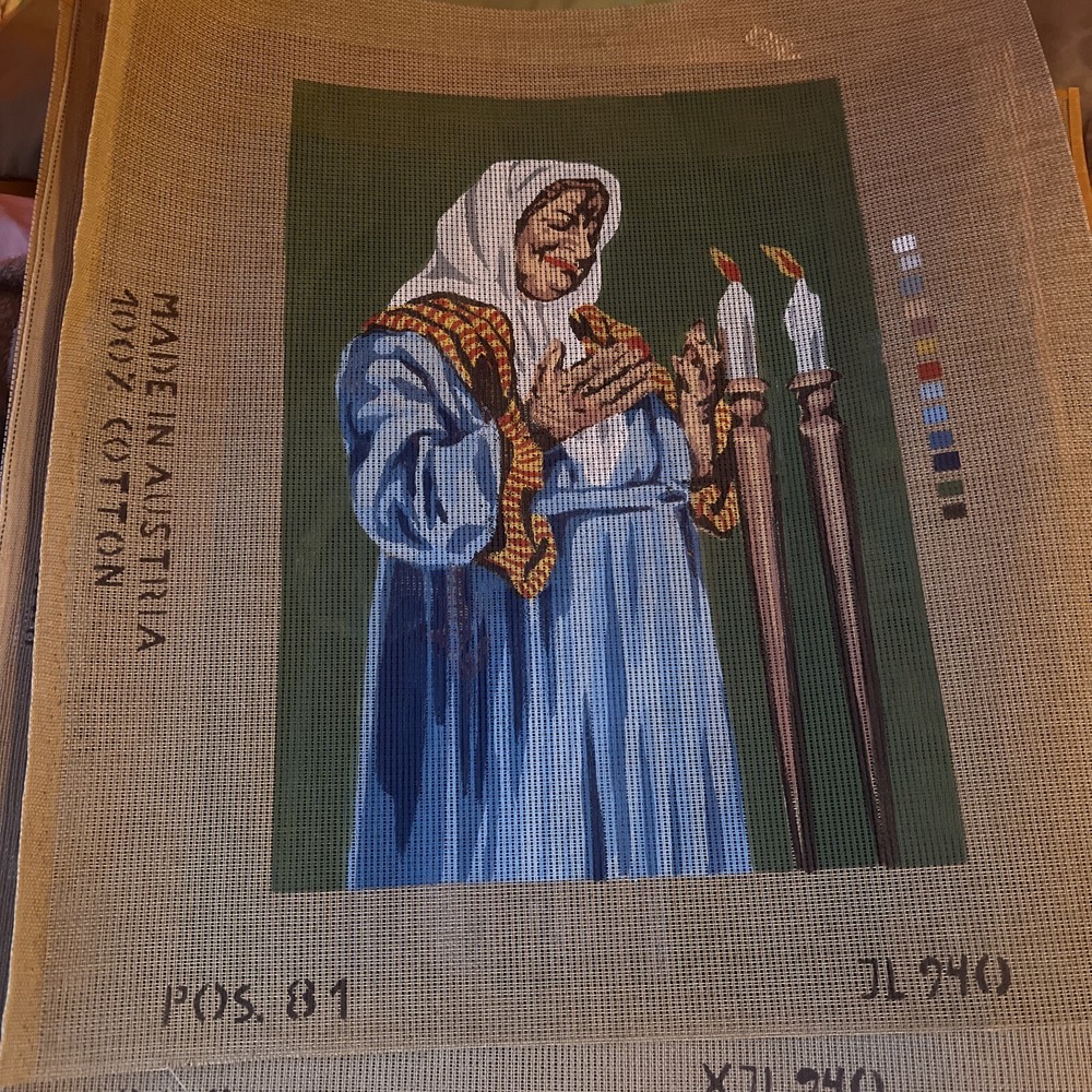 needlepoint canvas handpainted