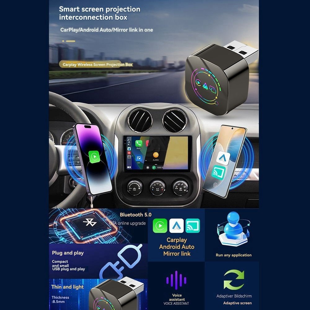 Carplay Android Auto Carplay Box USB Dongle Adapter Plug & Play Cablegeb2645