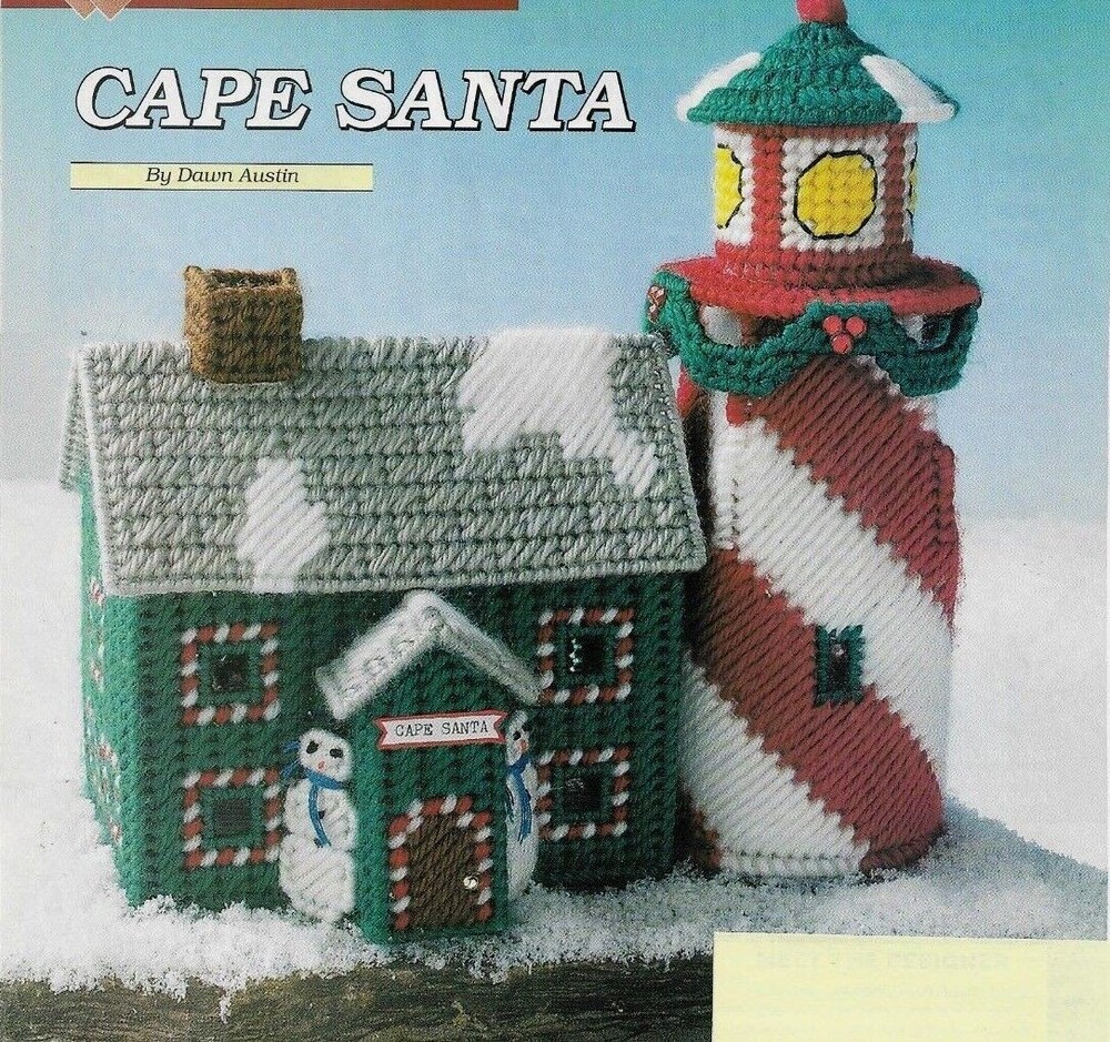 CAPE SANTA LIGHTHOUSE CHRISTMAS PLASTIC CANVAS PATTERN INSTRUCTIONS