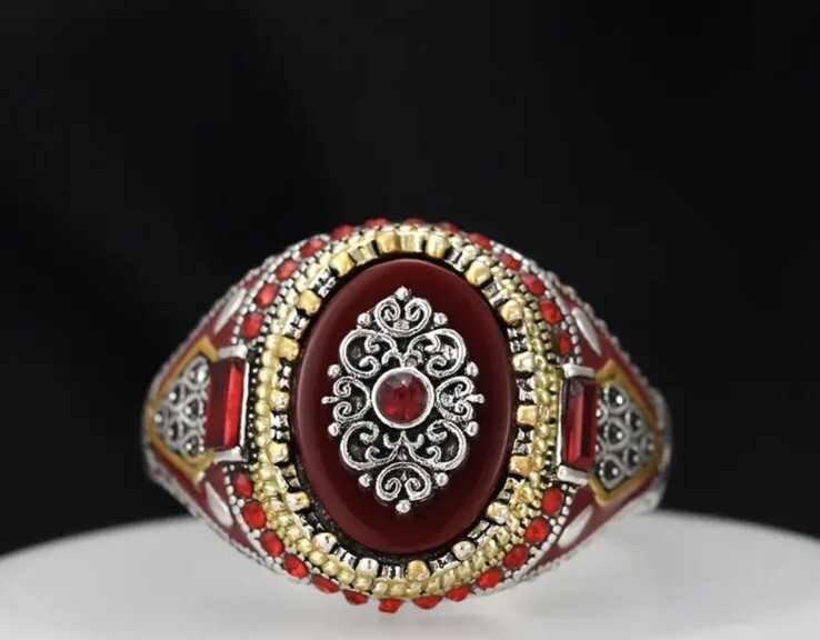 Men’s Synthetic Gemstone Ring Size 10