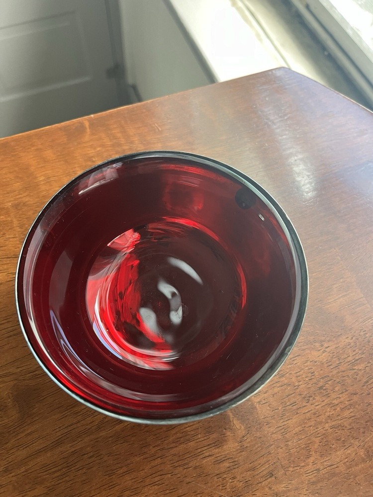 Gorham EP Silver Bowl w/ RUBY GLASS INSERT Bowl YC795 USED BinAE
