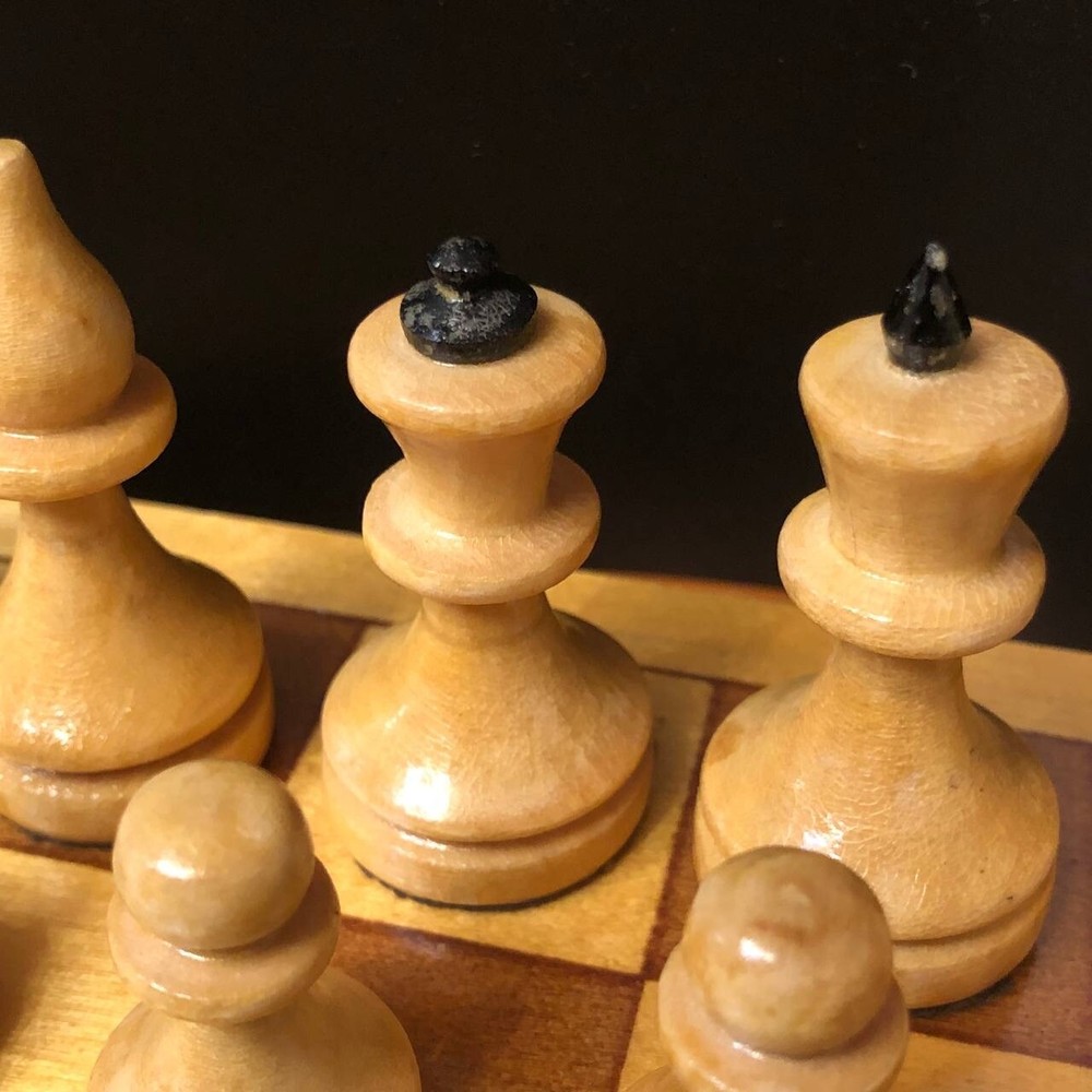 Vintage soviet Wood Chess 1960s