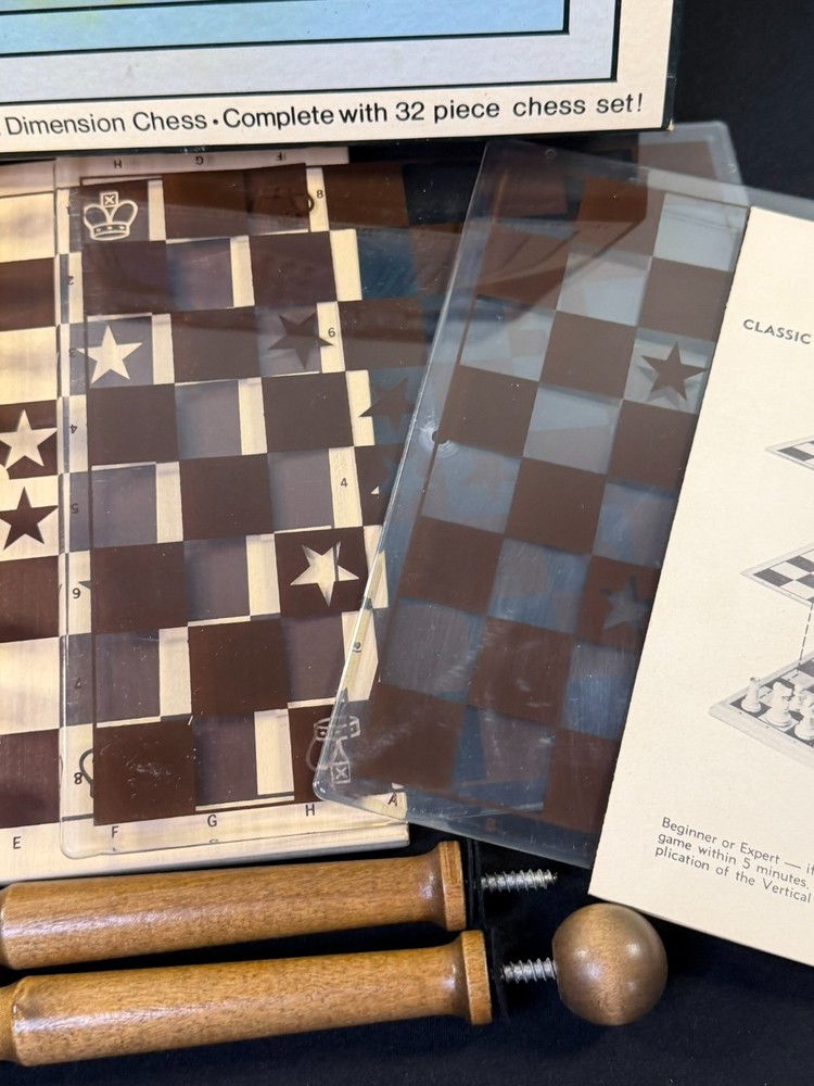 Vintage Space Chess 4D Chess Set Complete w Box Multi Level Board Game
