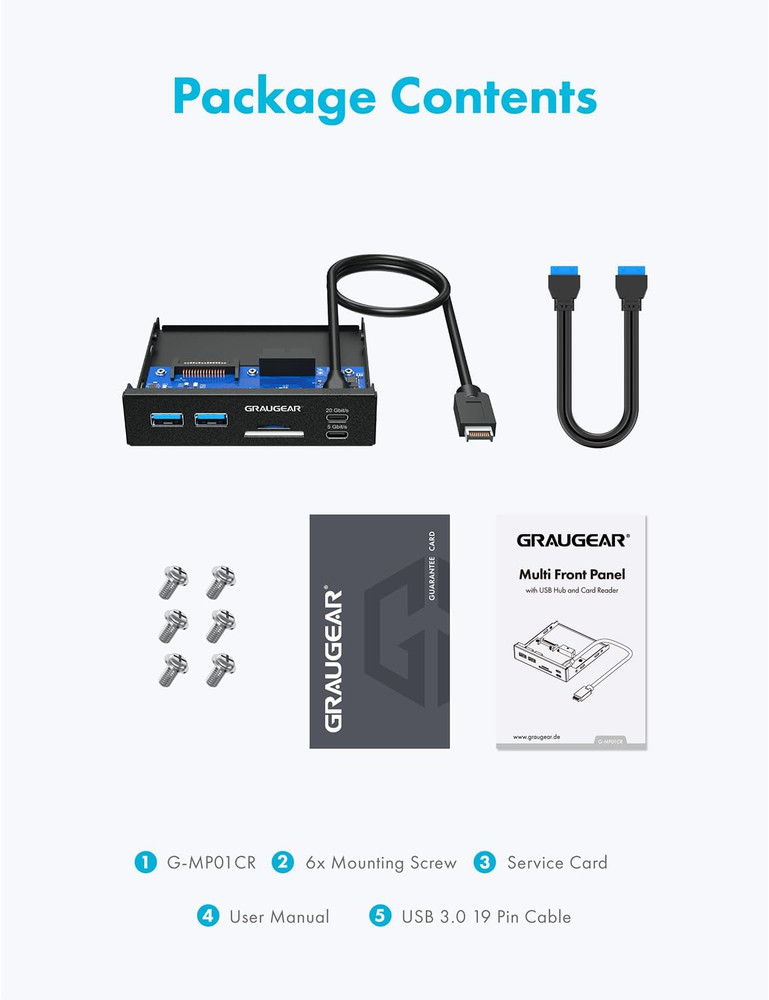3.5 Inch Front Panel USB C Hub Sd/Microsd Internal Card Reader 20Gbps USB 3.2 ..