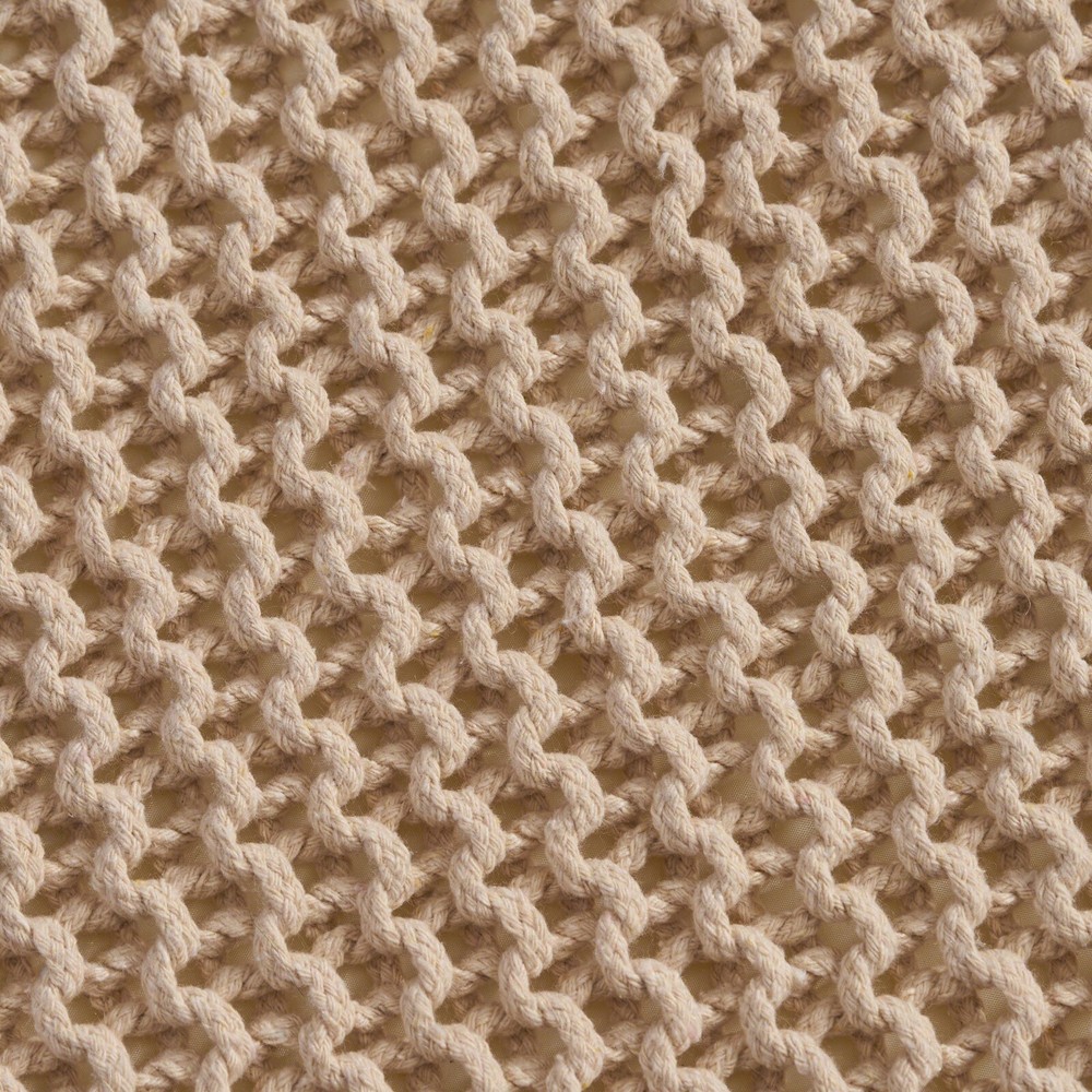 Scott Modern Hand-Knitted Cotton Thread Cube Foot Stool