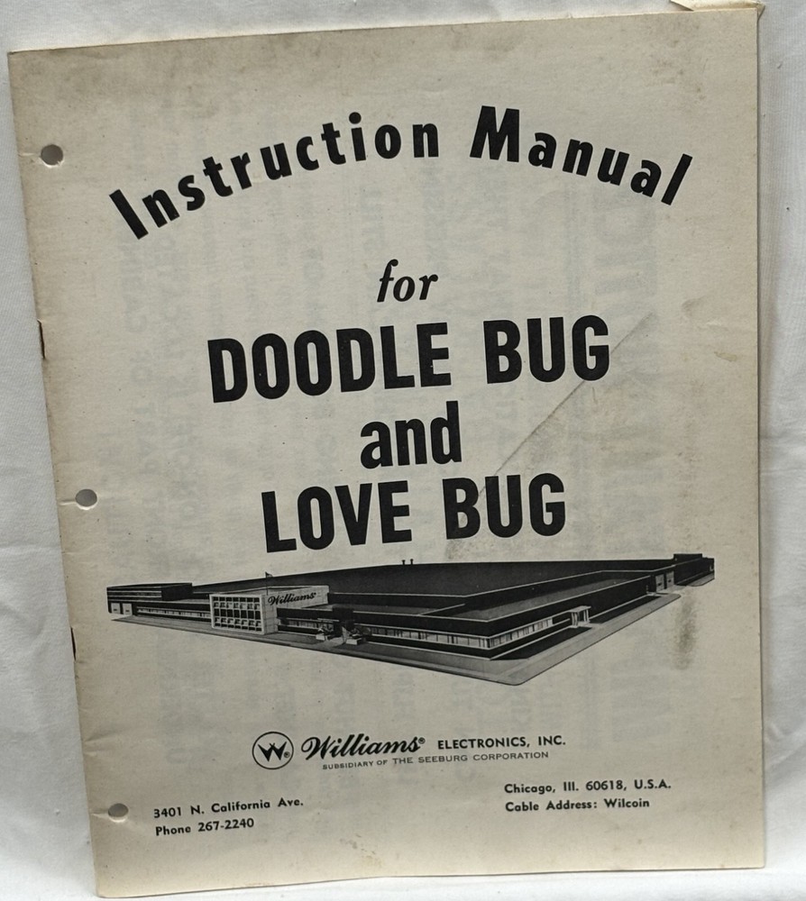 ORIGINAL-WILLIAMS-DOODLE BUG & LOVE BUG-INSTRUCTION MANUAL