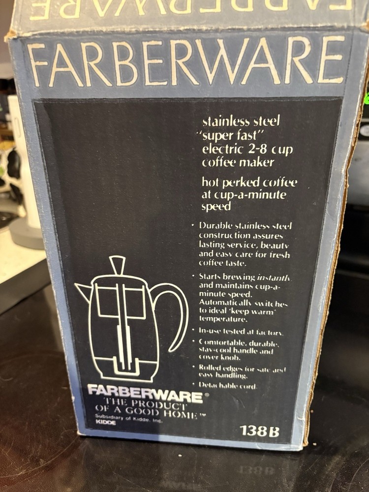 Farberware Super fast 2-8 Percolator Model 138B