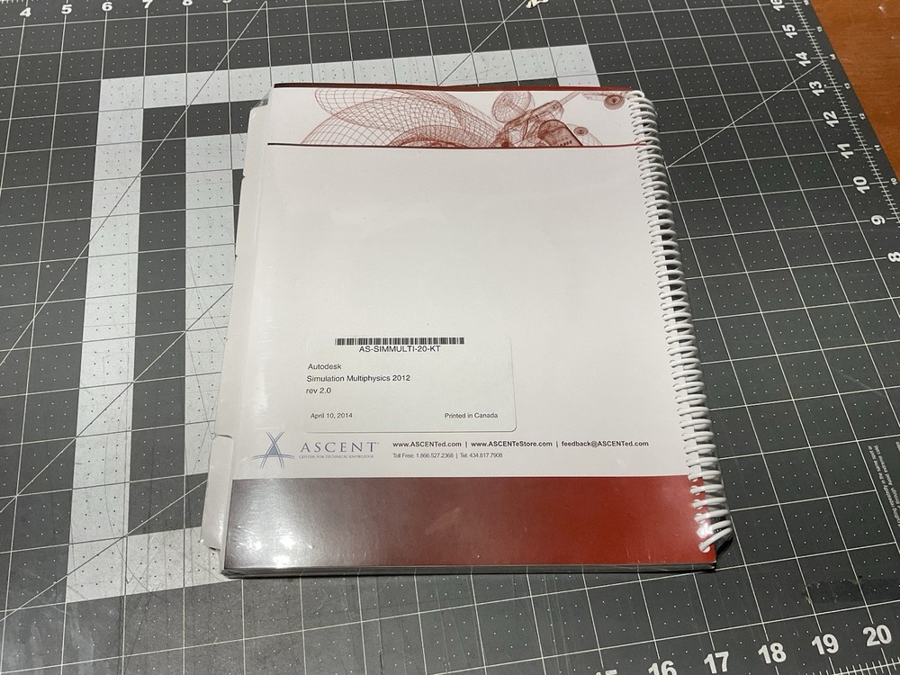 Ascent Autodesk Simulation Multiphysics 2012 Student Guide, Sealed New, A2