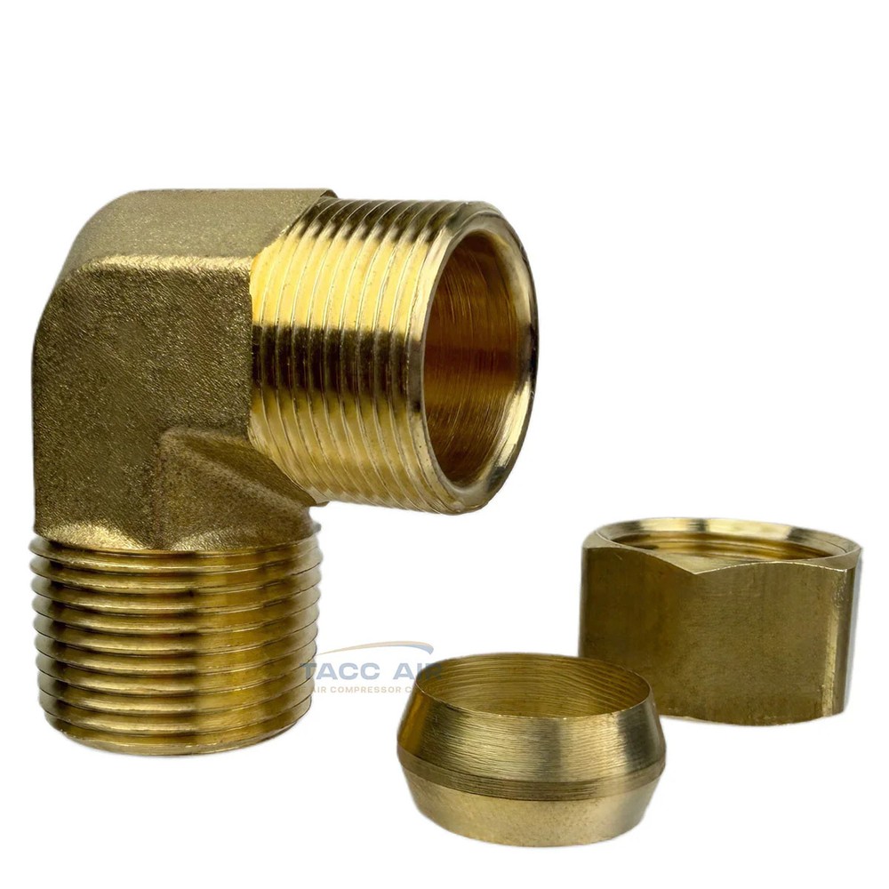 3/4" Compression x 3/4" MNPT 90 Degree Brass Compression Elbow Pipe Fitting
