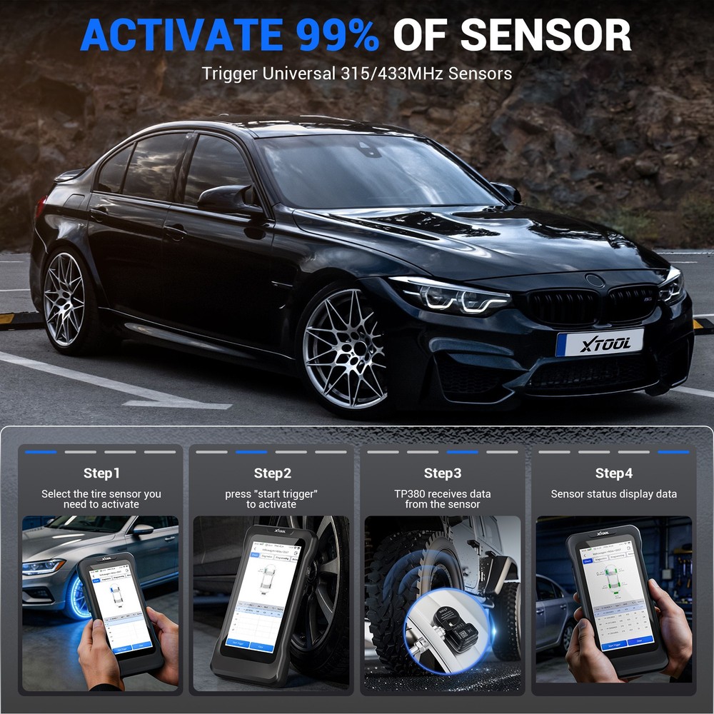 XTOOL TP380 TPMS Relearn Reset Activate TS100 Programming 4 System Diagnostic