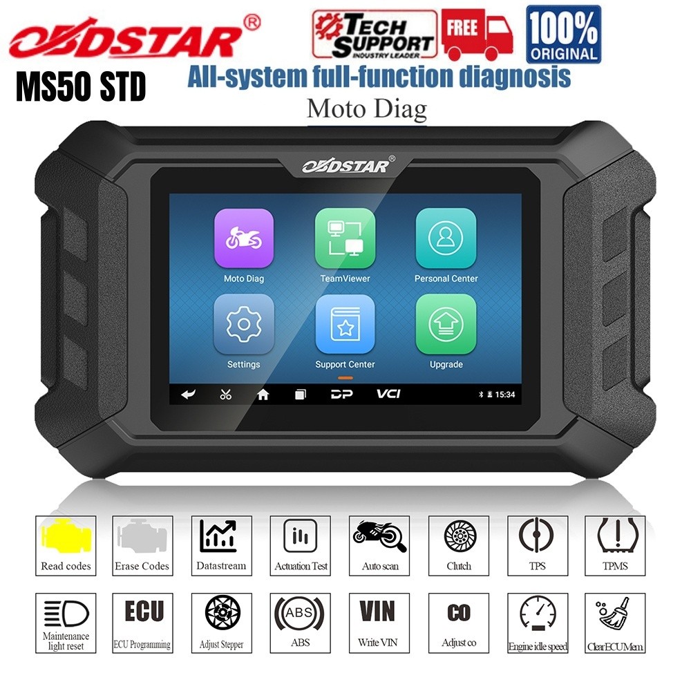 OBDSTAR MS50 STD Motorcycle Diagnostic tool OBD2 Scanner Key Coding Action test