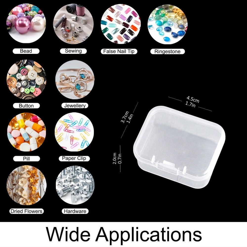 Dress My Craft Clear Storage Boxes 6/Pkg-Rectangular, 4.5x3.7cm