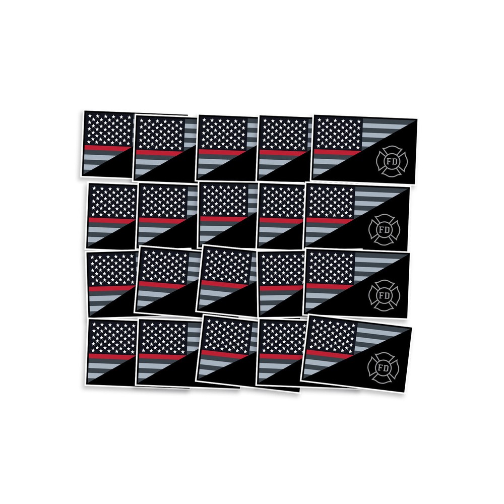 US Flag Fire Department Sticker