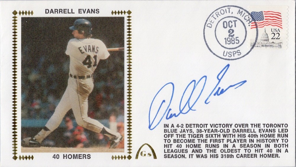 Darrell Evans Signed Gateway Postal Cachet October 2, 1985