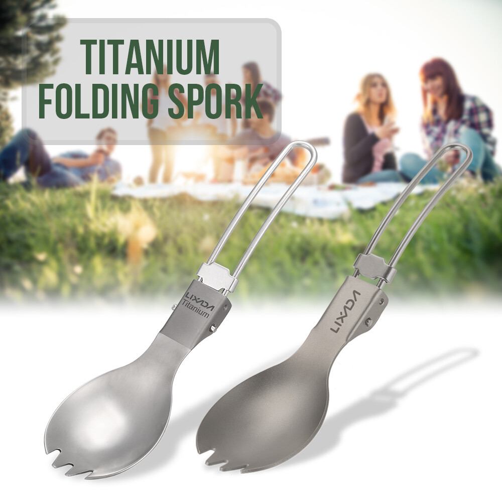 Half Polished  Folding Spork Lightweight  Dinner U3B9