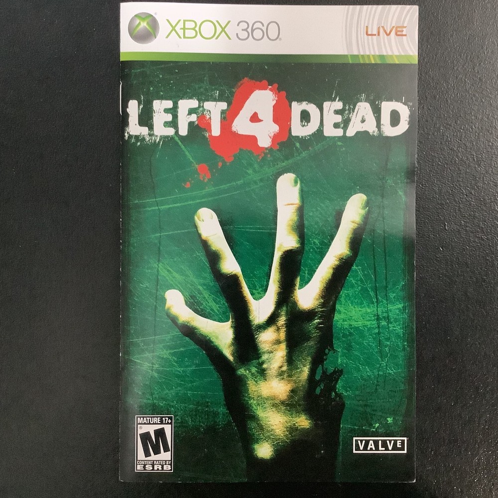 Left 4 Dead 1 Microsoft Xbox 360 Instruction Manual Only