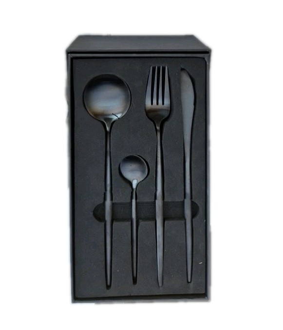 Odila + Porter - Harper Luxury Set Black Flatware Service For 6