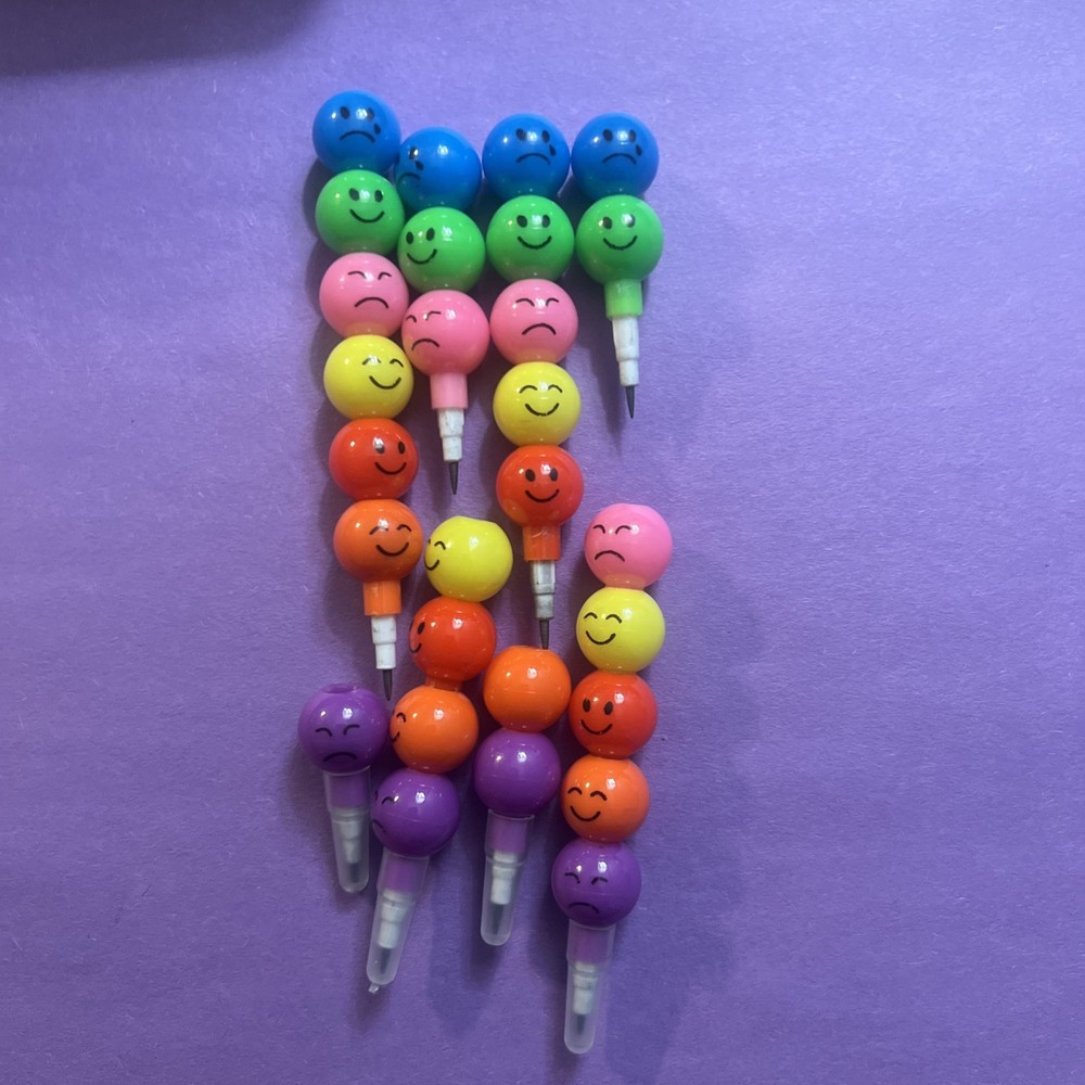 4 Stackable Mechanical Faces Pencils New