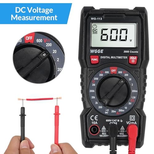Digital Multimeter with Case, DC AC Voltmeter, Ohm Volt Amp Test Meter and