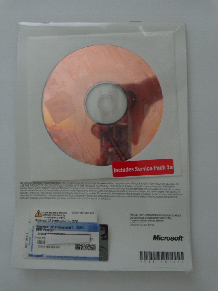 MICROSOFT WINDOWS XP PROFESSIONAL FULL OPERATING SYSTEM MS WIN PRO =NEW SEALED=