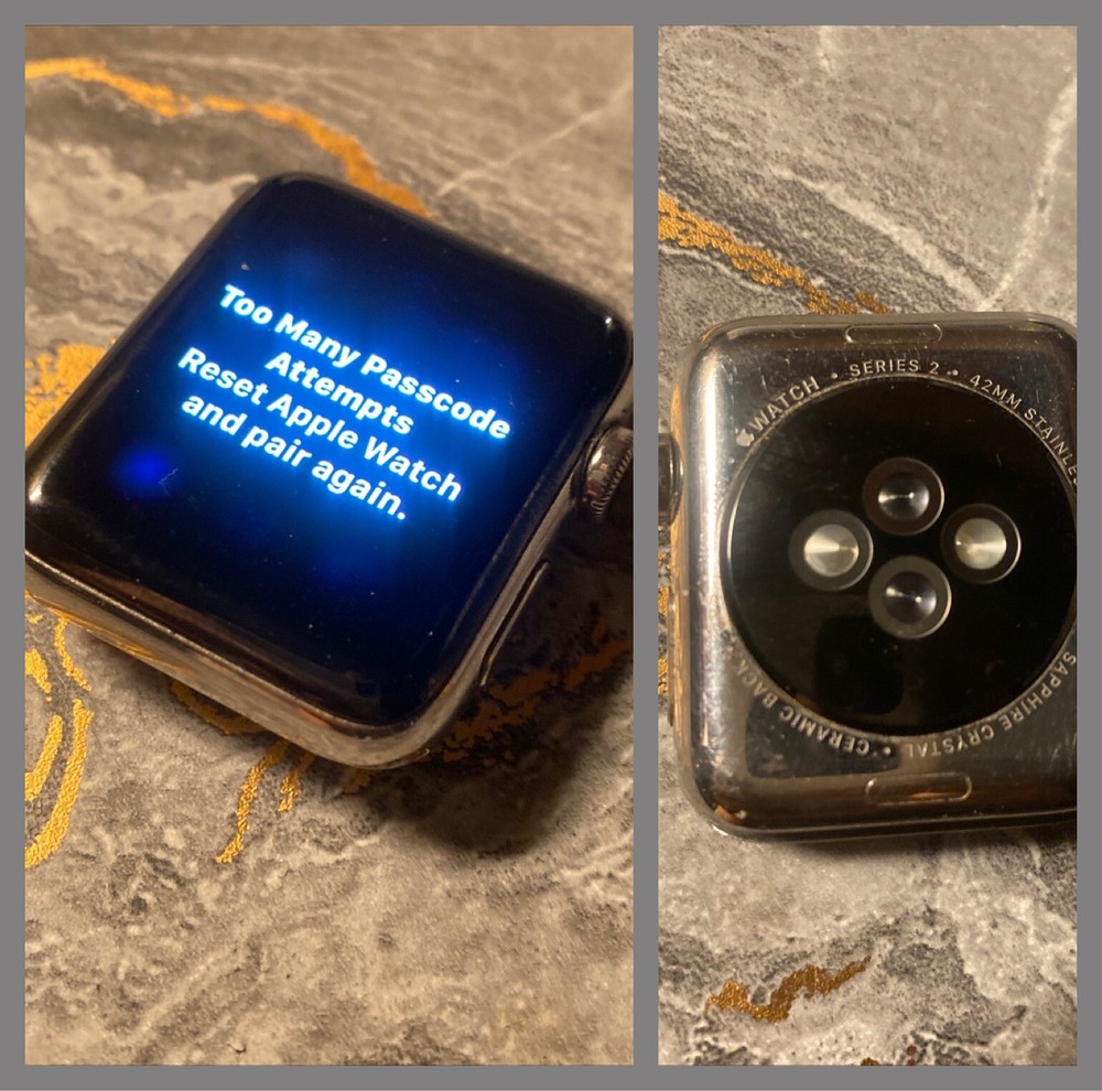 Rare Silver Apple Watch Series 2 PASS & CLOUD 🔒 Tested Works Otherwise