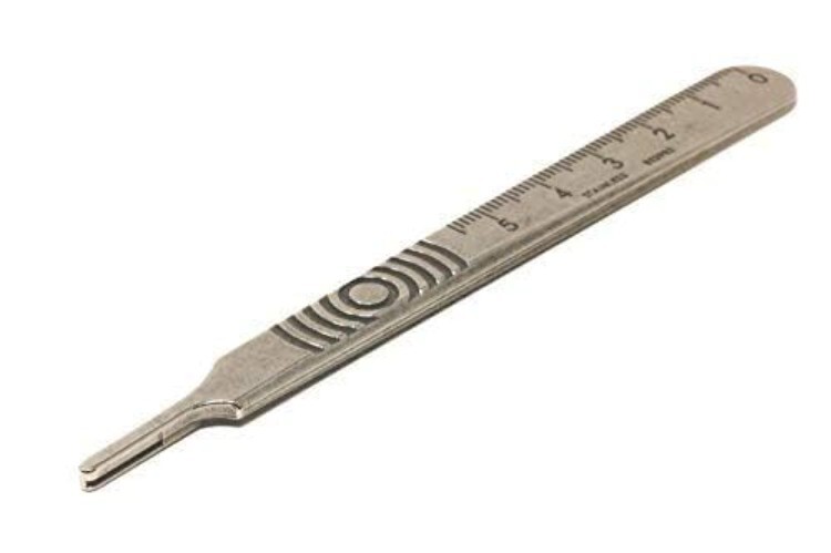 Solid Stainless Steel Scalpel Handle No.3 - Compatible with Multiple Blade Sizes