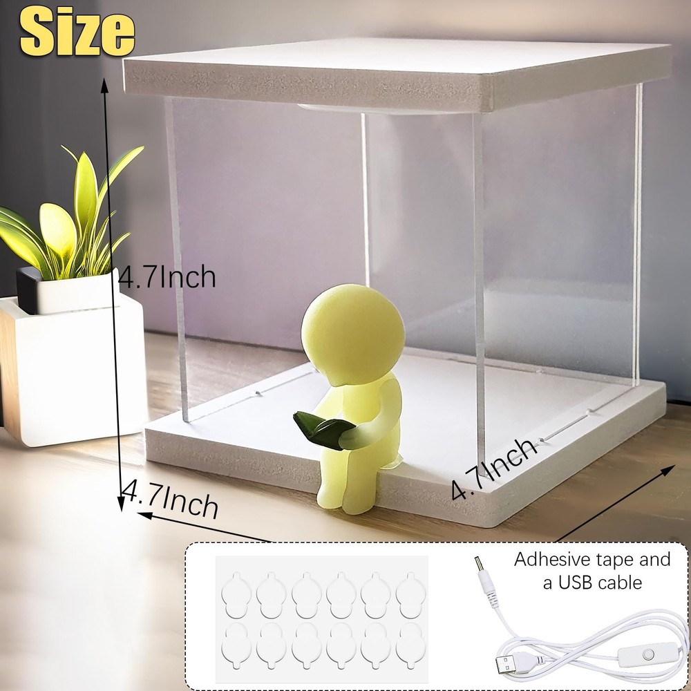 Smitski Display Case - Blind Box Figures Acrylic Display Box with Led Light, ...
